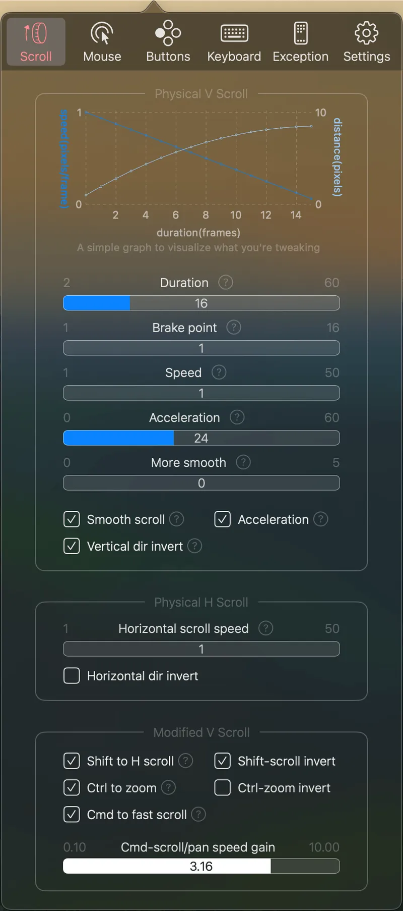 BetterMouse menubar app preview