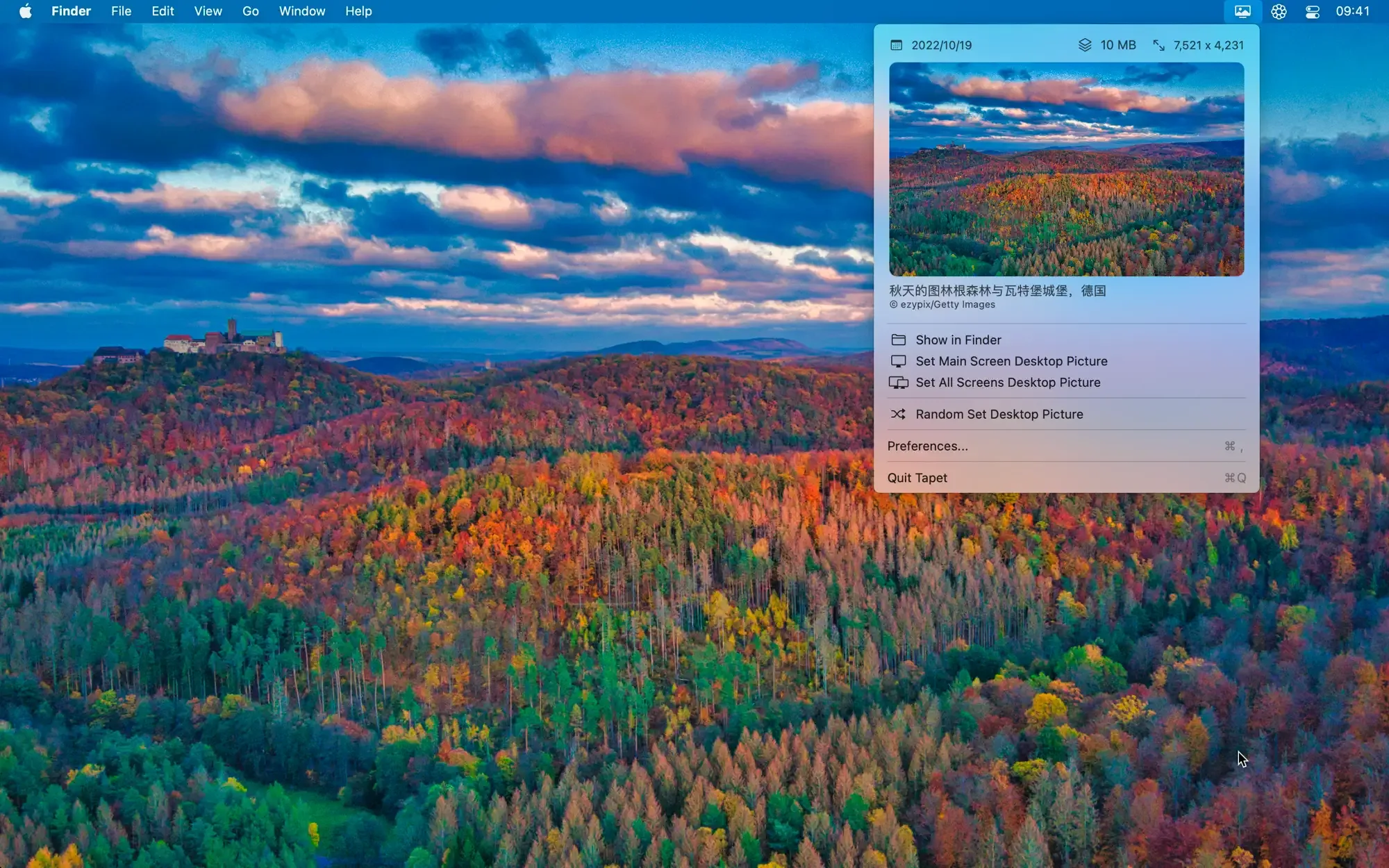 Tapet screenshot showing the app interface