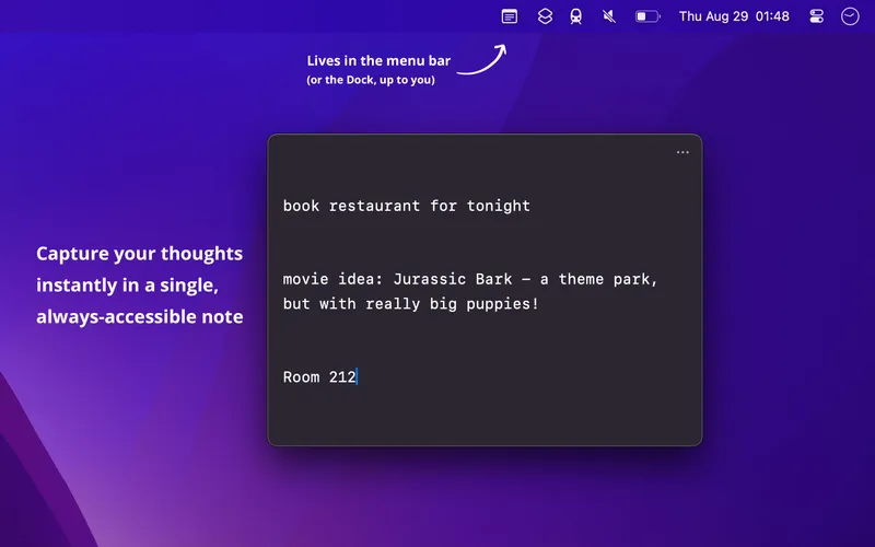 Scratchpad menubar app preview