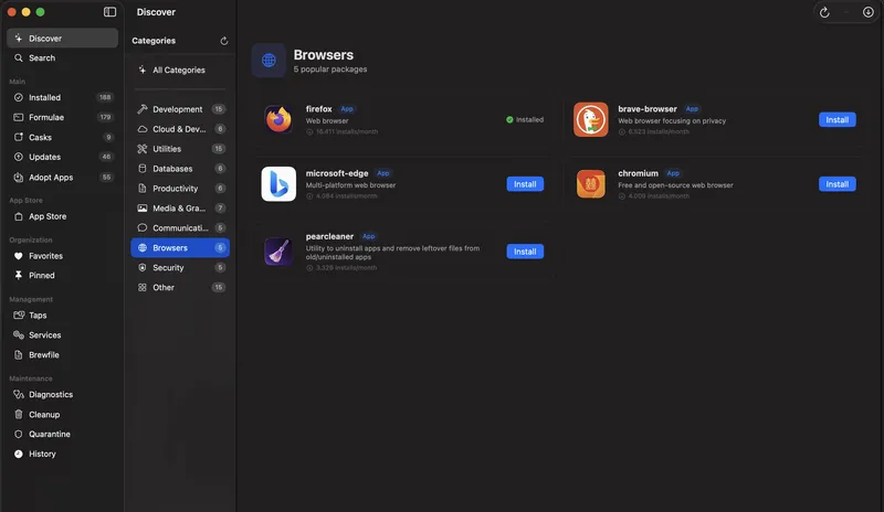 Taphouse menubar app preview