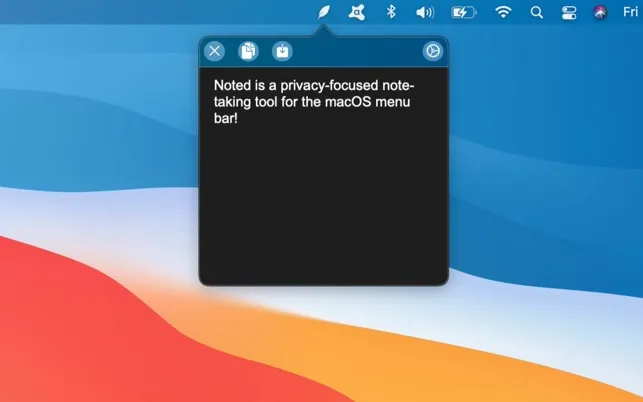 Noted screenshot showing the app interface