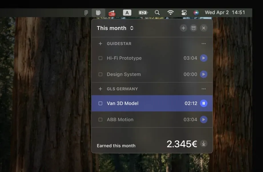 Daily Grind screenshot showing the app interface