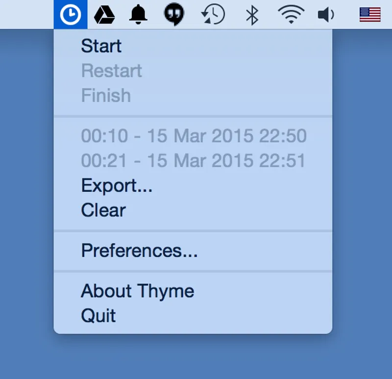 Thyme menubar app preview