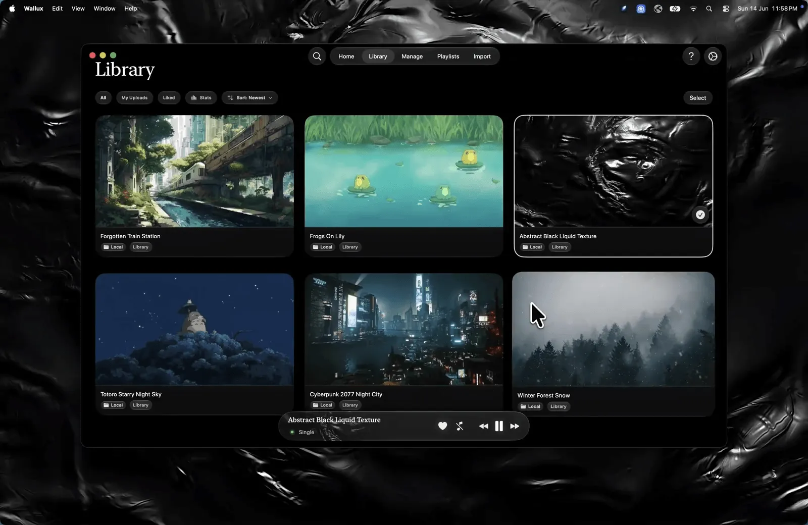 Wallux screenshot showing the app interface