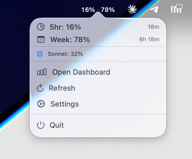 Claude Usage Systray app icon