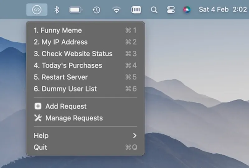 SnapAPI menubar app preview