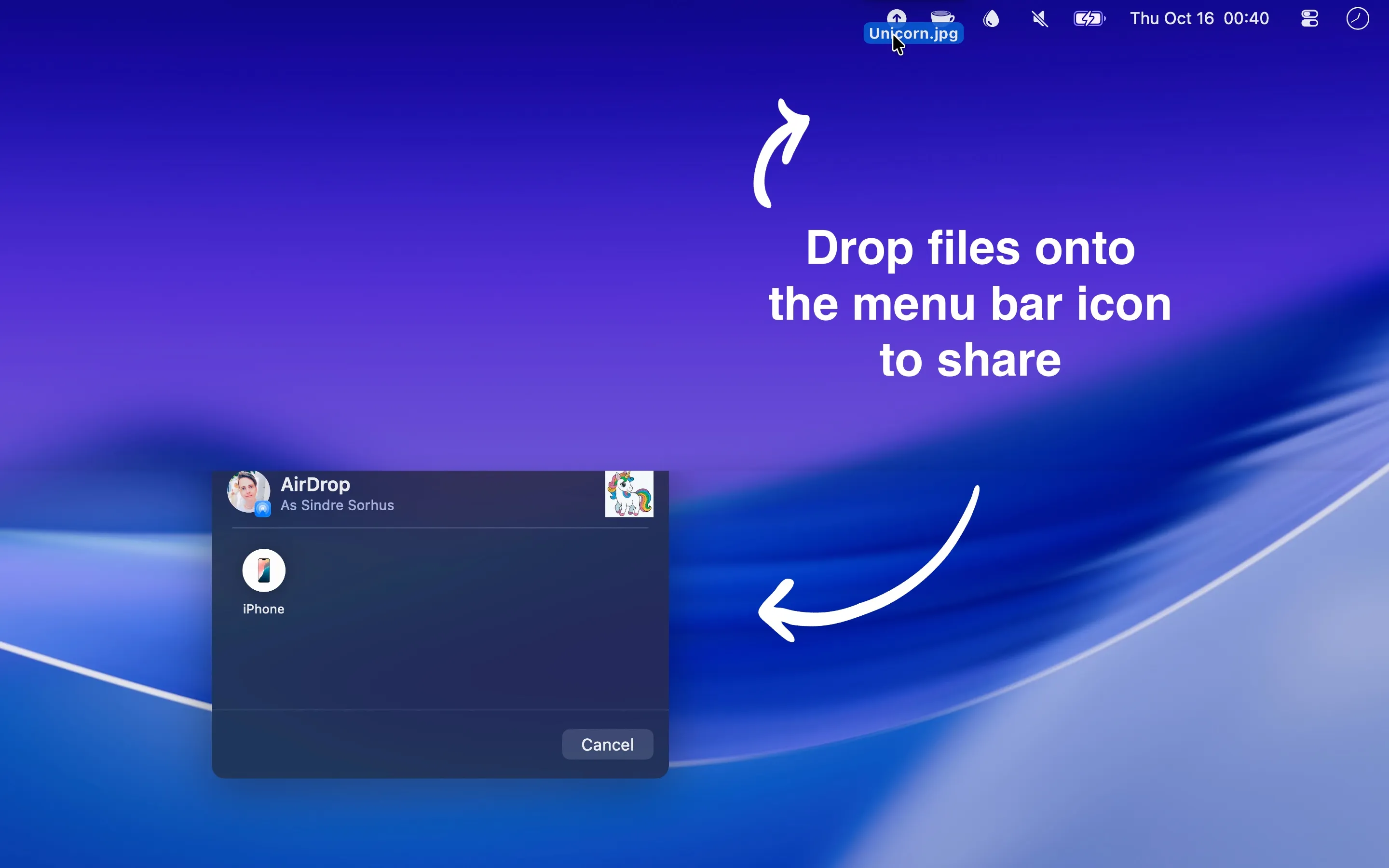 Menu Drop screenshot showing the app interface