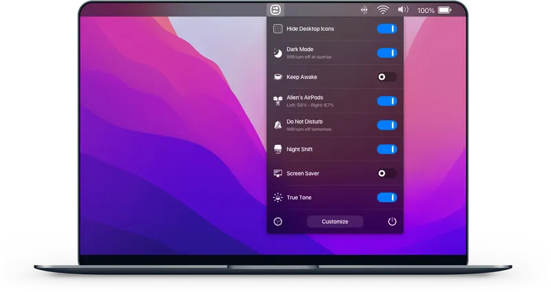 One Switch menubar app preview