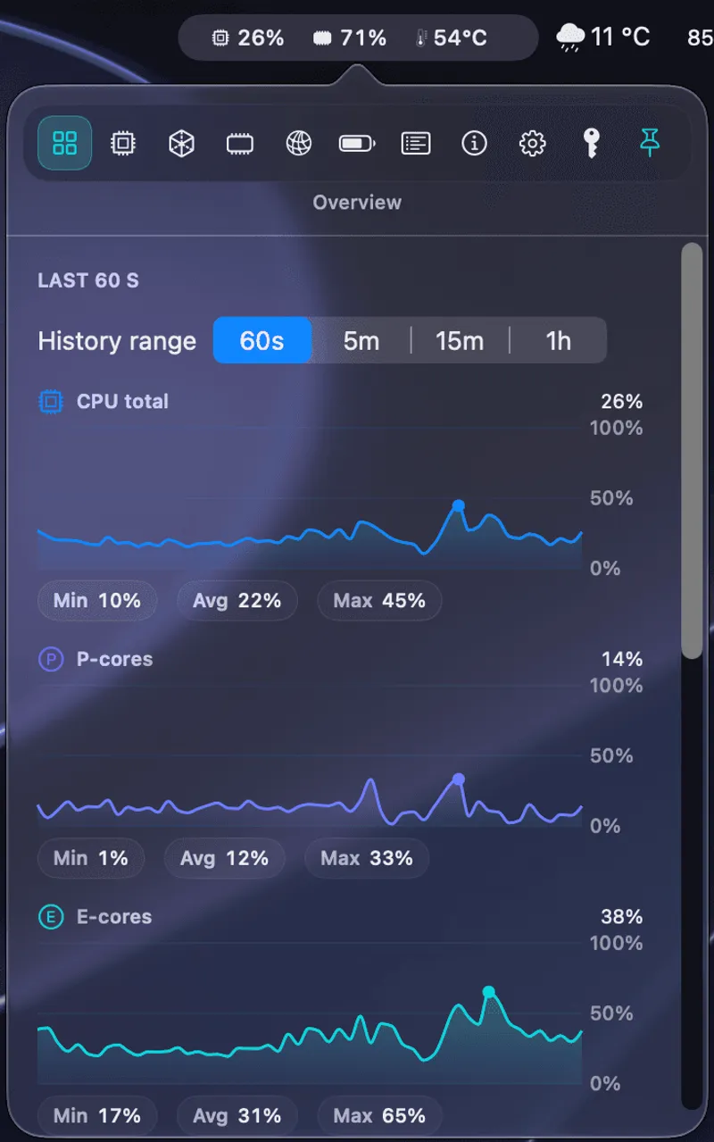 MenuBarMonitor menubar app preview
