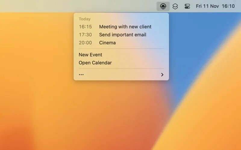 Today menubar app preview