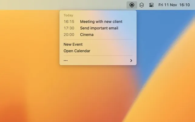 Today screenshot showing the app interface