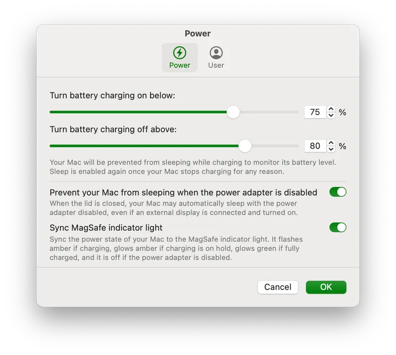Battery Toolkit menubar app preview