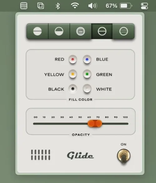 Glide screenshot showing the app interface