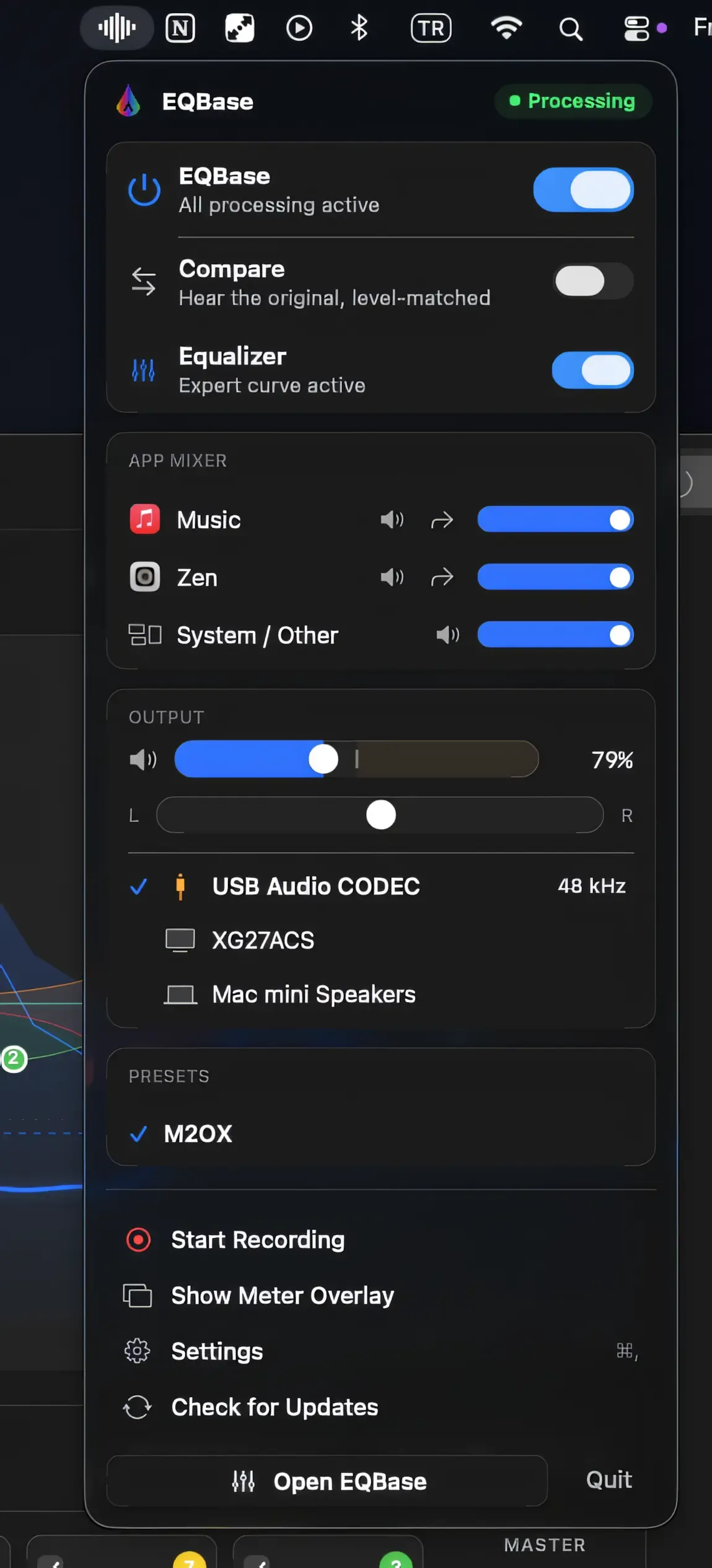EQBase screenshot showing the app interface