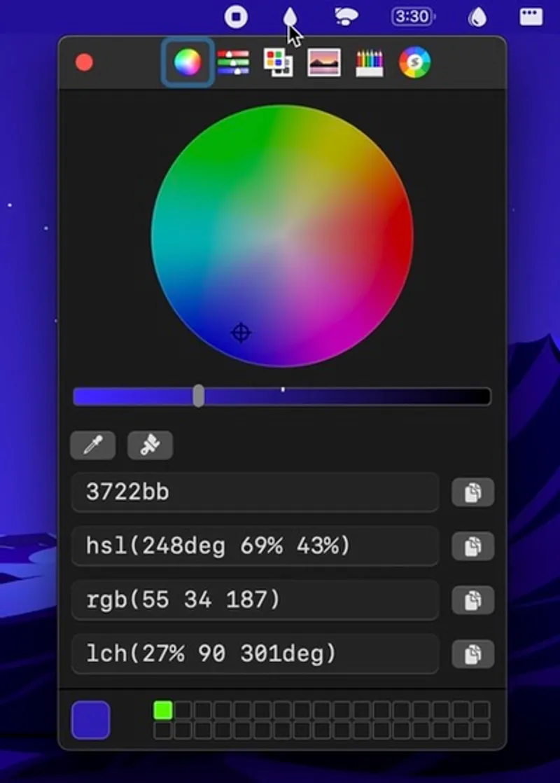 System Color Picker menubar app preview