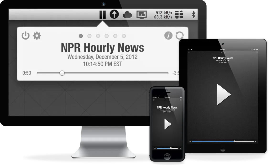 Hourly News screenshot showing the app interface