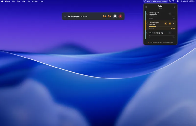 GoTrio menubar app preview