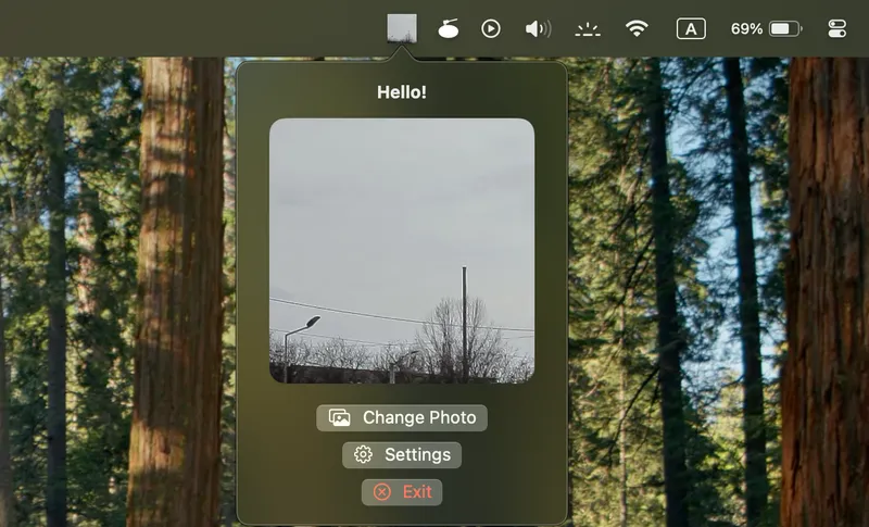 BarMinder menubar app preview
