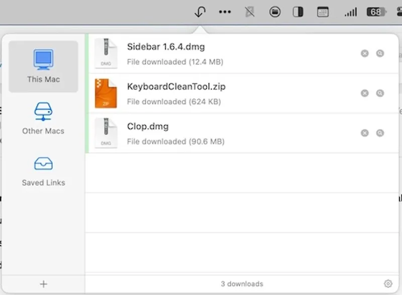 Transloader menubar app preview