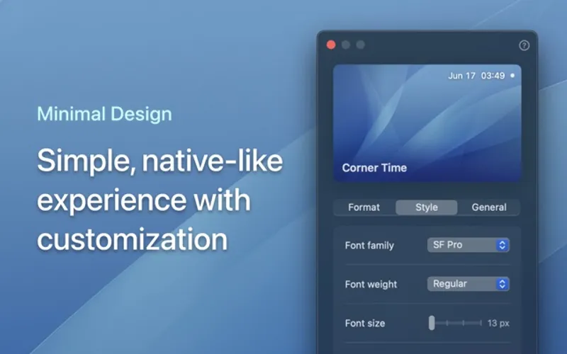 CornerTime menubar app preview