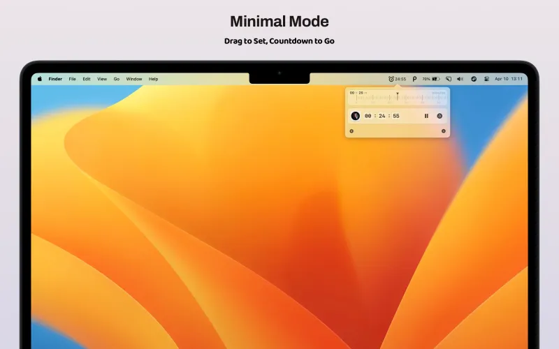TimeGo Clock menubar app preview