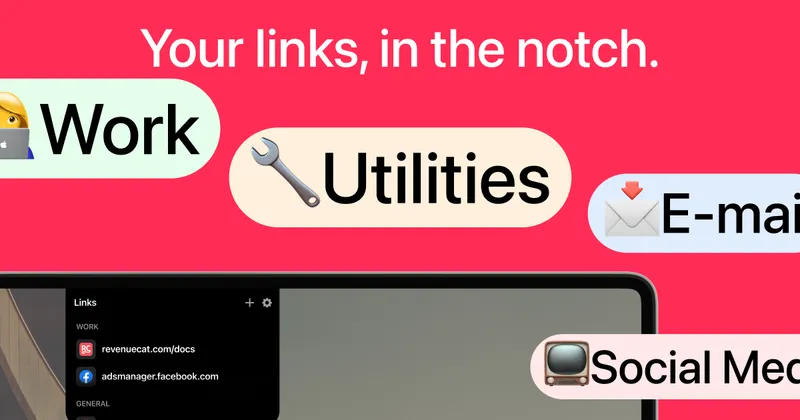 LinkNotch menubar app preview