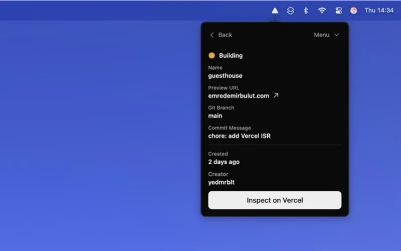 Deplog menubar app preview
