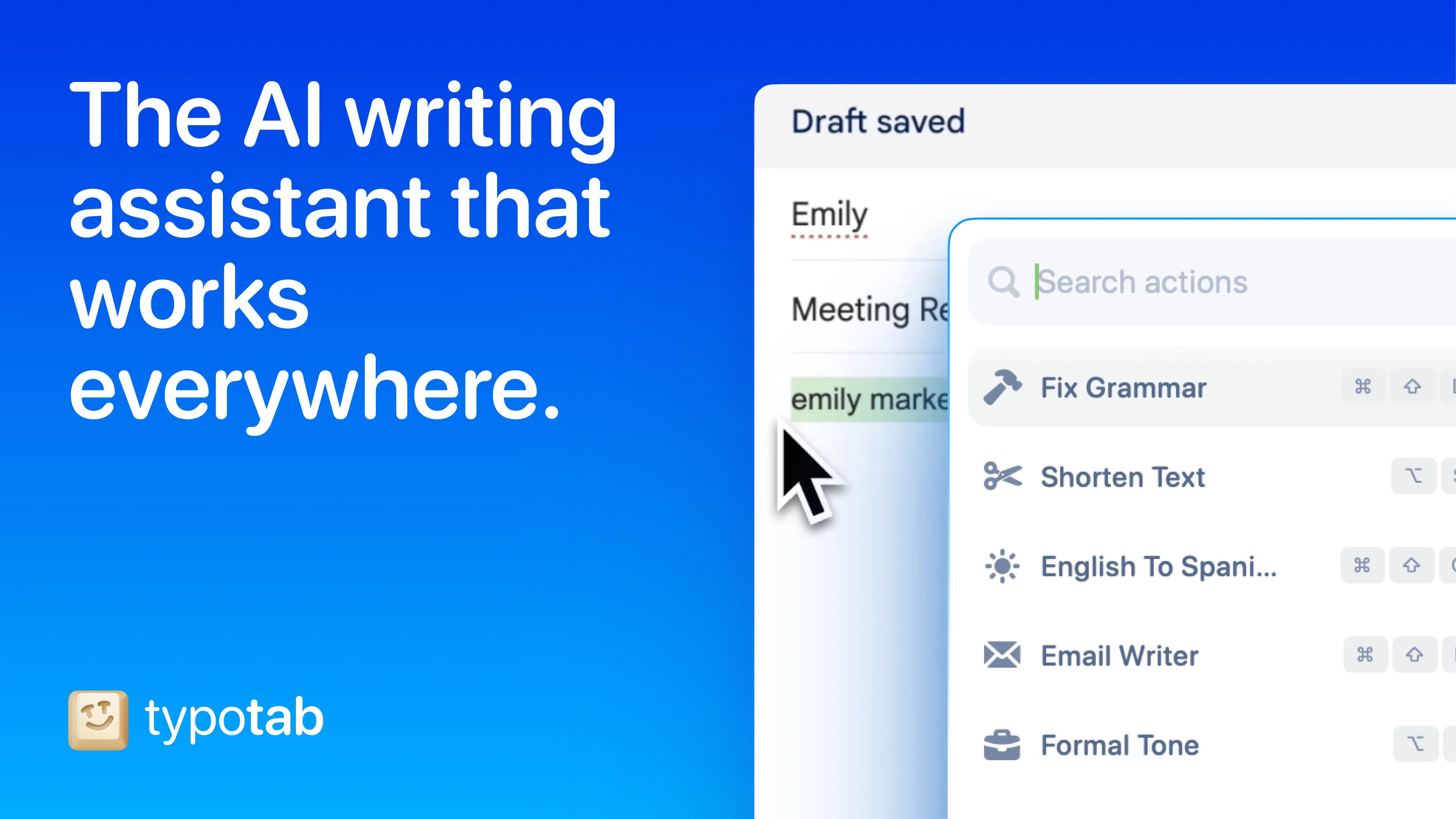 TypoTab screenshot showing the app interface