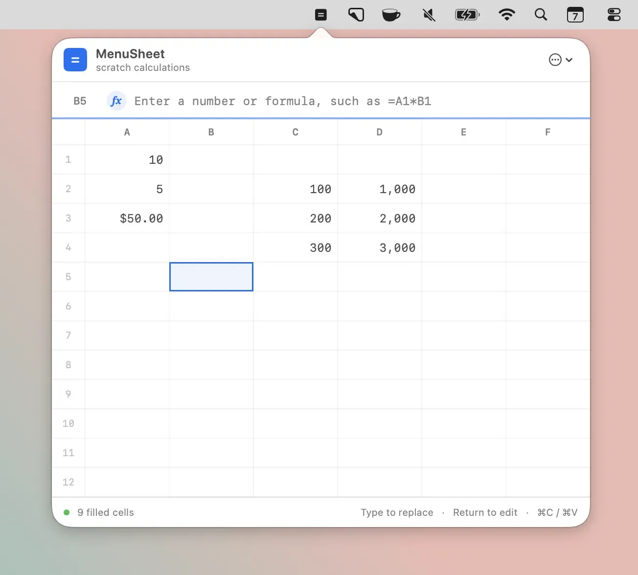 MenuSheet screenshot showing the app interface
