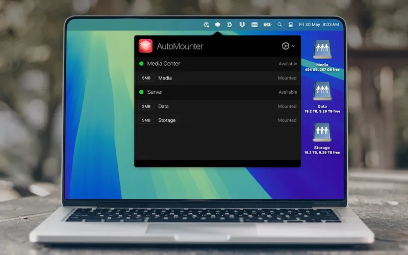 AutoMounter menubar app preview