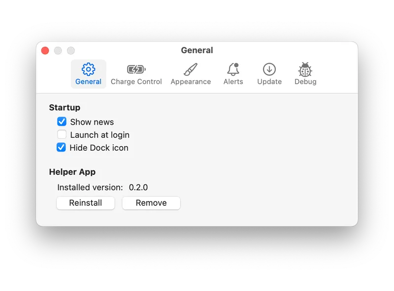 Energiza Pro menubar app preview
