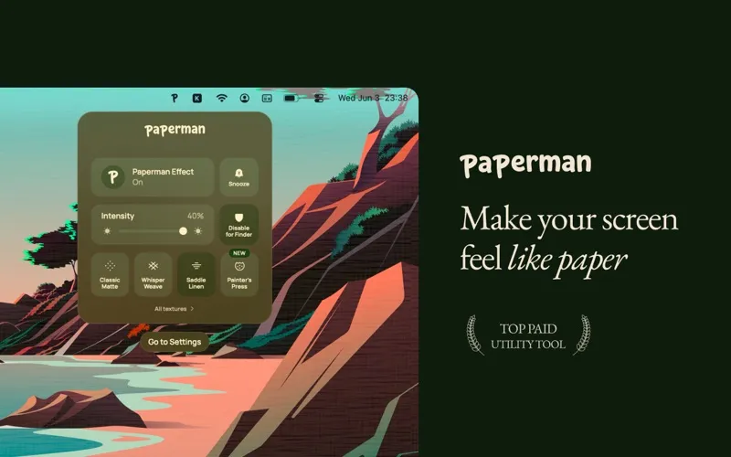 Paperman menubar app preview