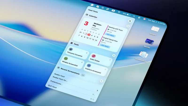 Hoot menubar app preview