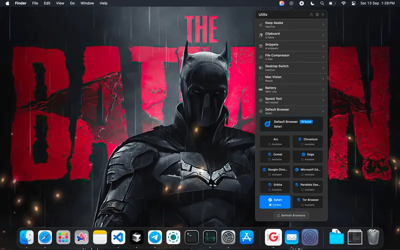 Utilix menubar app preview
