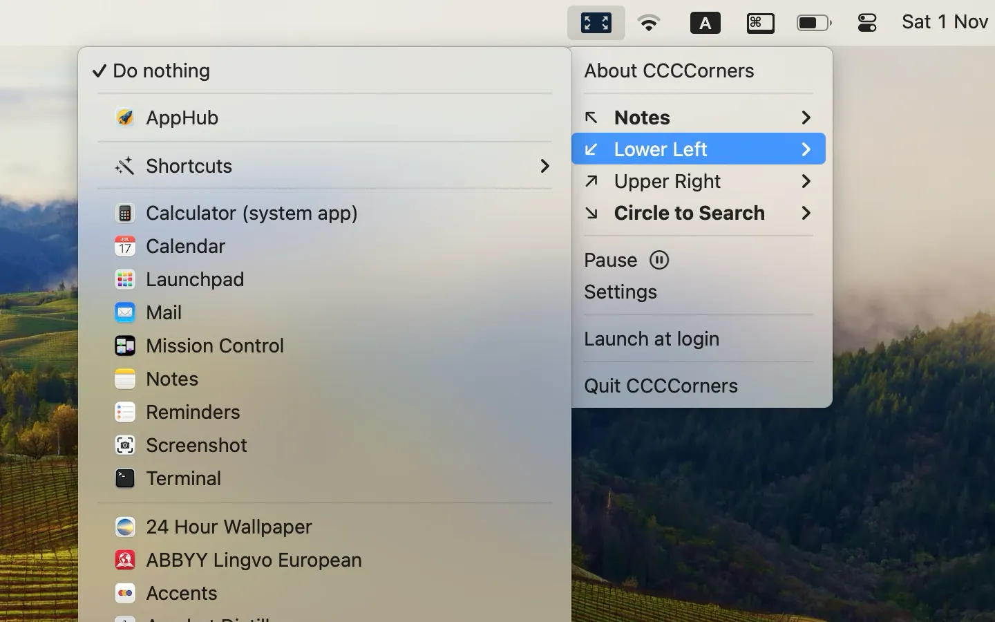 CCCCorners screenshot showing the app interface