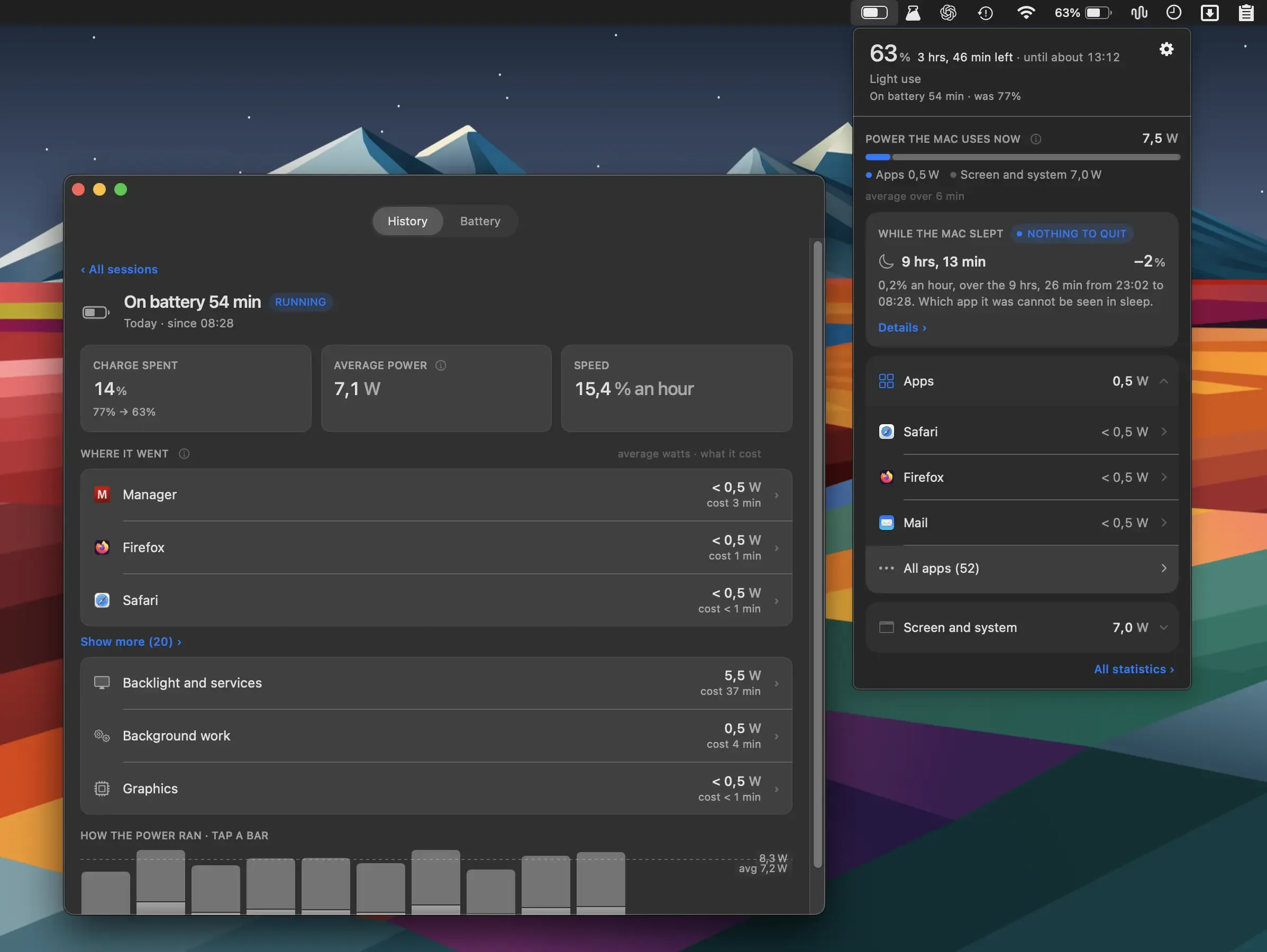 WattMate screenshot showing the app interface