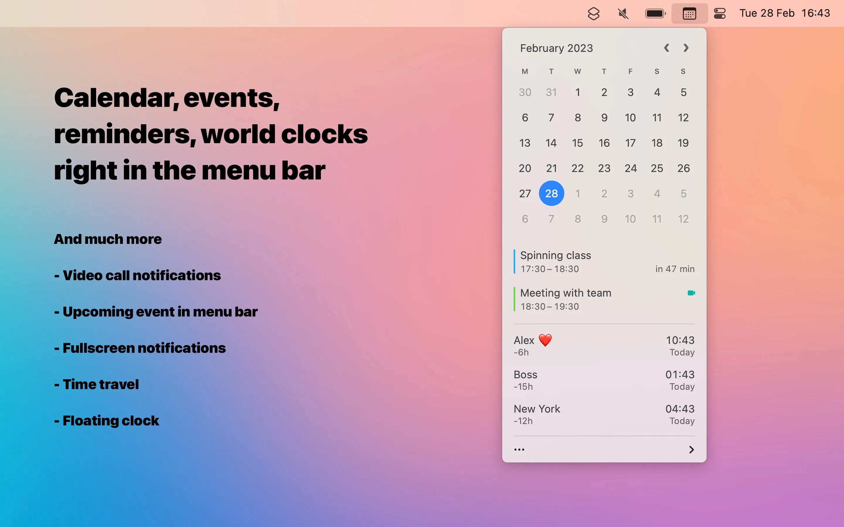 Dato screenshot showing the app interface
