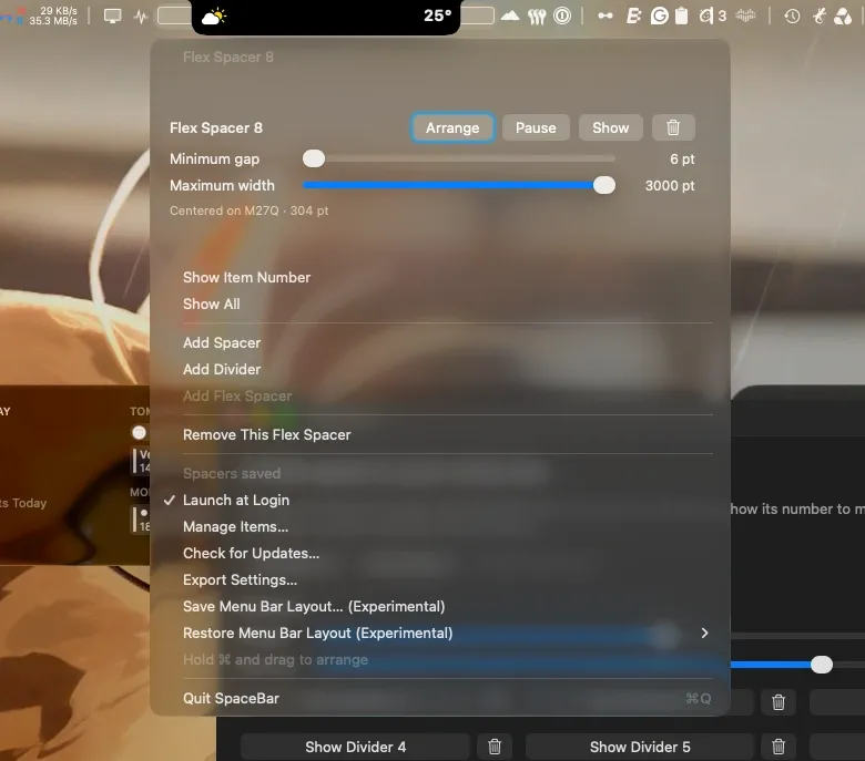 SpaceBar screenshot showing the app interface
