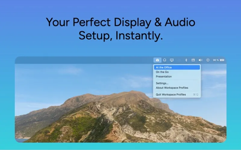 Workspace Profiles menubar app preview