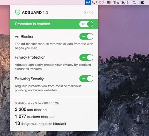AdGuard screenshot showing the app interface