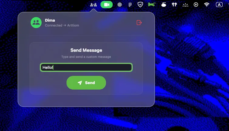 PingBar screenshot showing the app interface