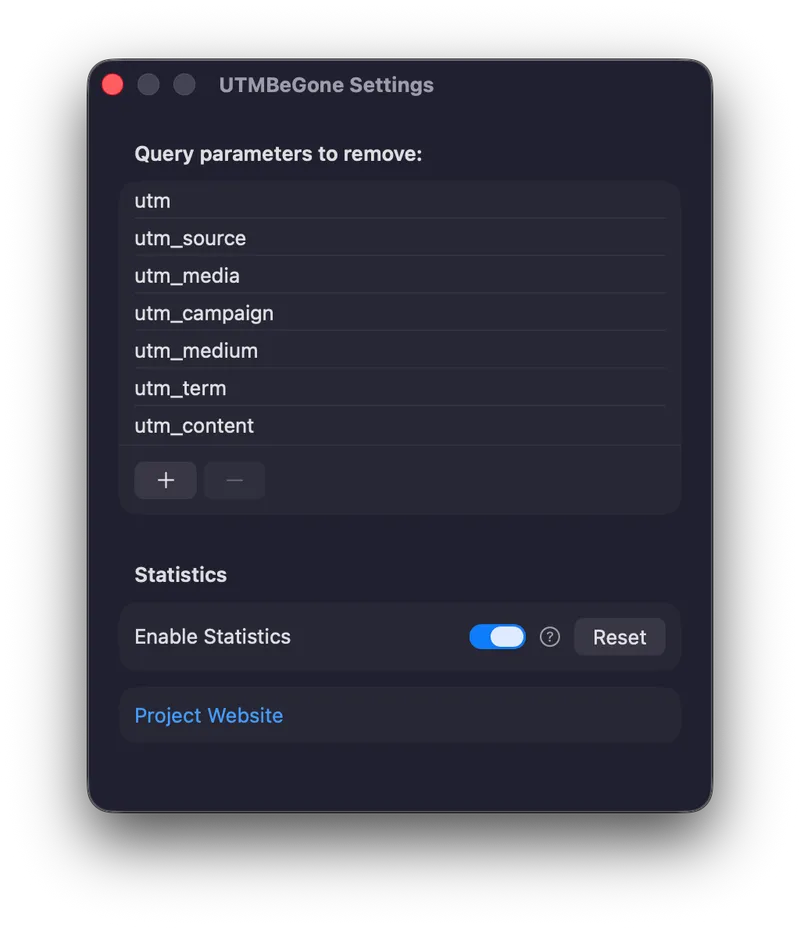 UTMBeGone menubar app preview