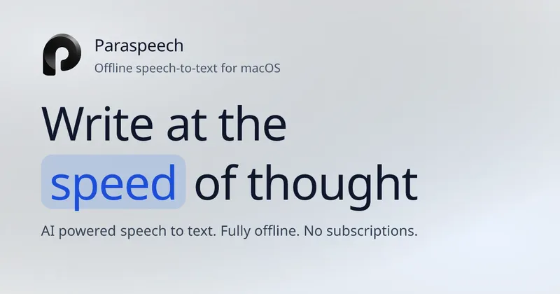 Paraspeech menubar app preview
