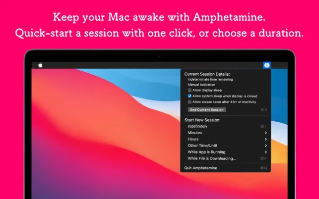 Amphetamine screenshot showing the app interface